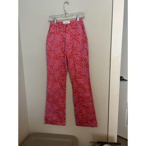 Rollas Ivy Floral Bootcut Pant In Fuschia XS/6